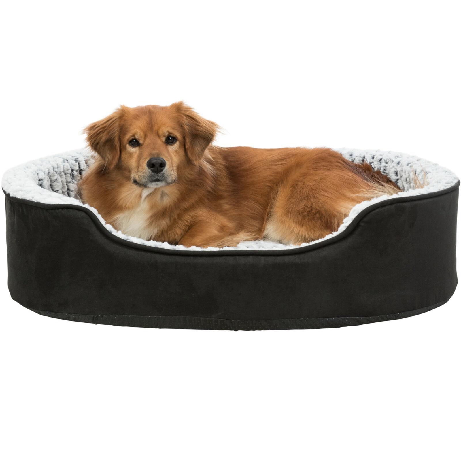 Sort Trixie Lino hundeseng med grå liggepute