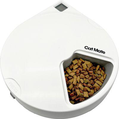 Rund Cat Mate C500 fôrautomat med fem måltidsrom
