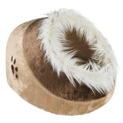 Beige og brun Trixie Minou kosehule med rund inngang