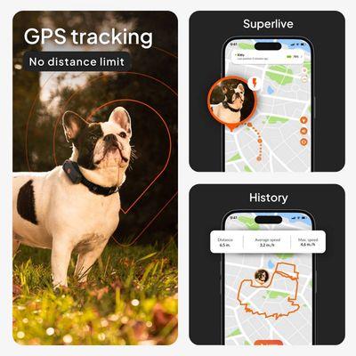 Hvit Weenect XS GPS-tracker til hund med feste