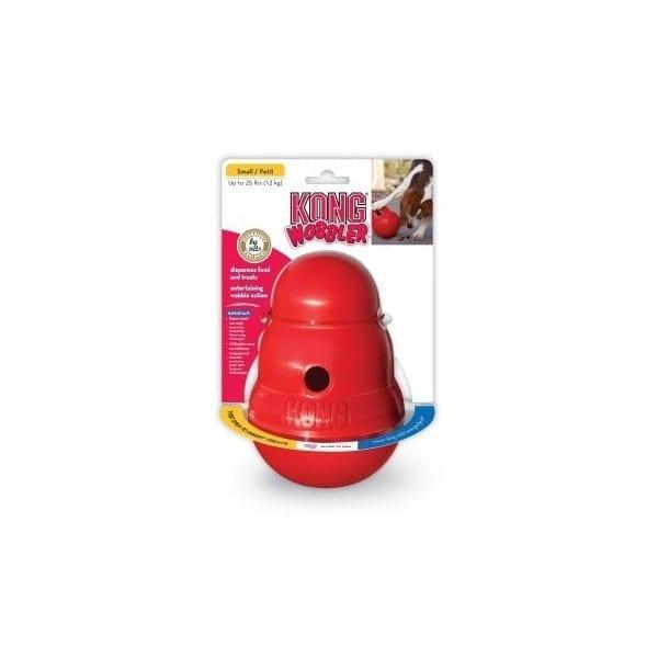 Rød KONG Wobbler selvreisende fôrdispenser