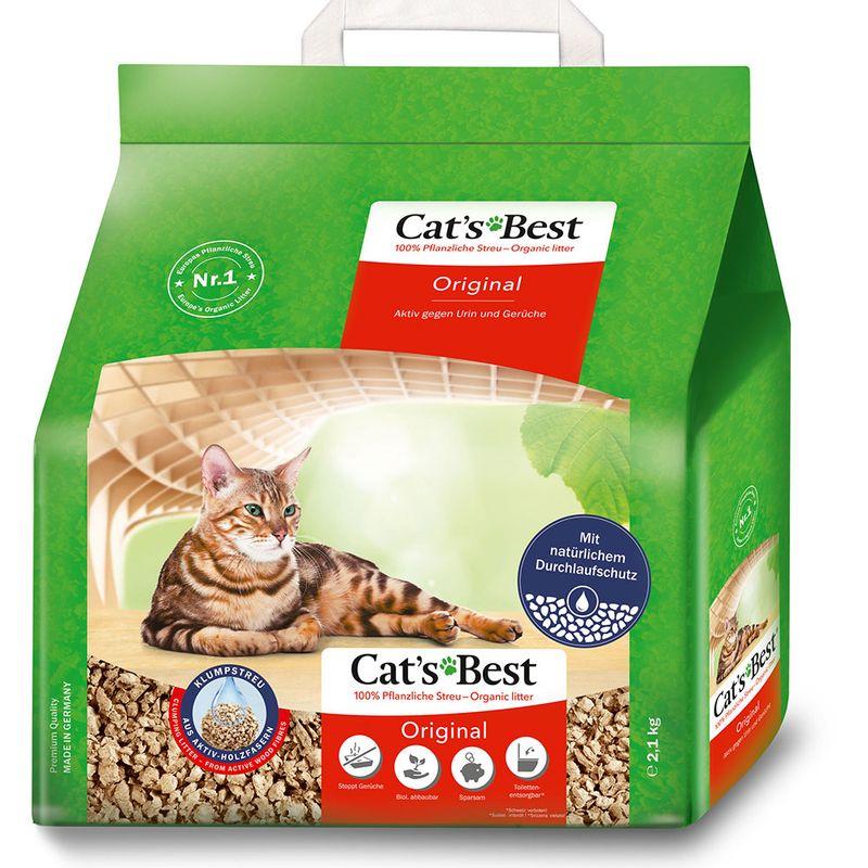 Pakke med Cat's Best Original klumpende kattesand av trefiber