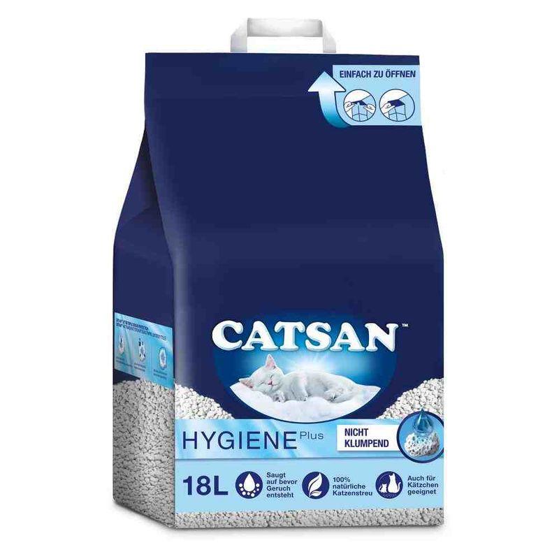 Pose med Catsan hygienestrø ikke-klumpende mineralsand til katt