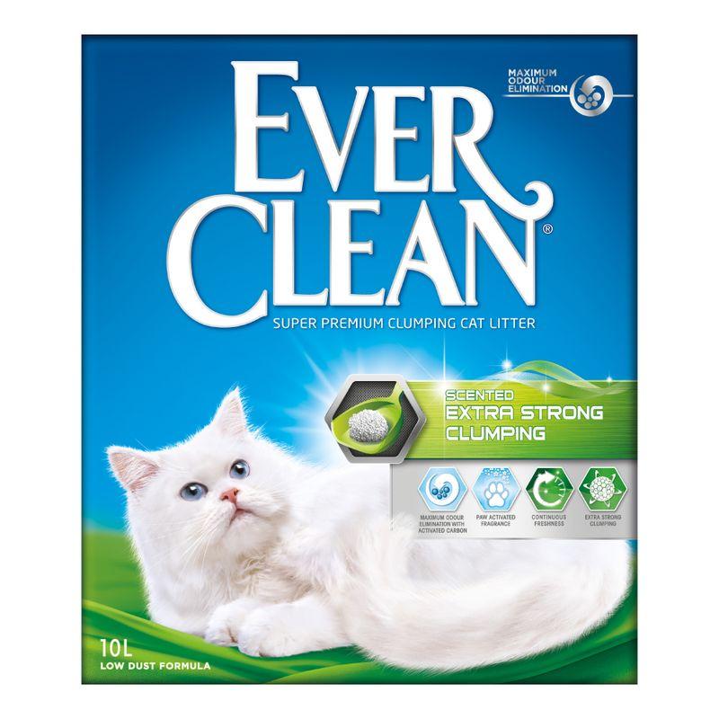 Pakke med Ever Clean Extra Strong klumpende leiresand med frisk duft