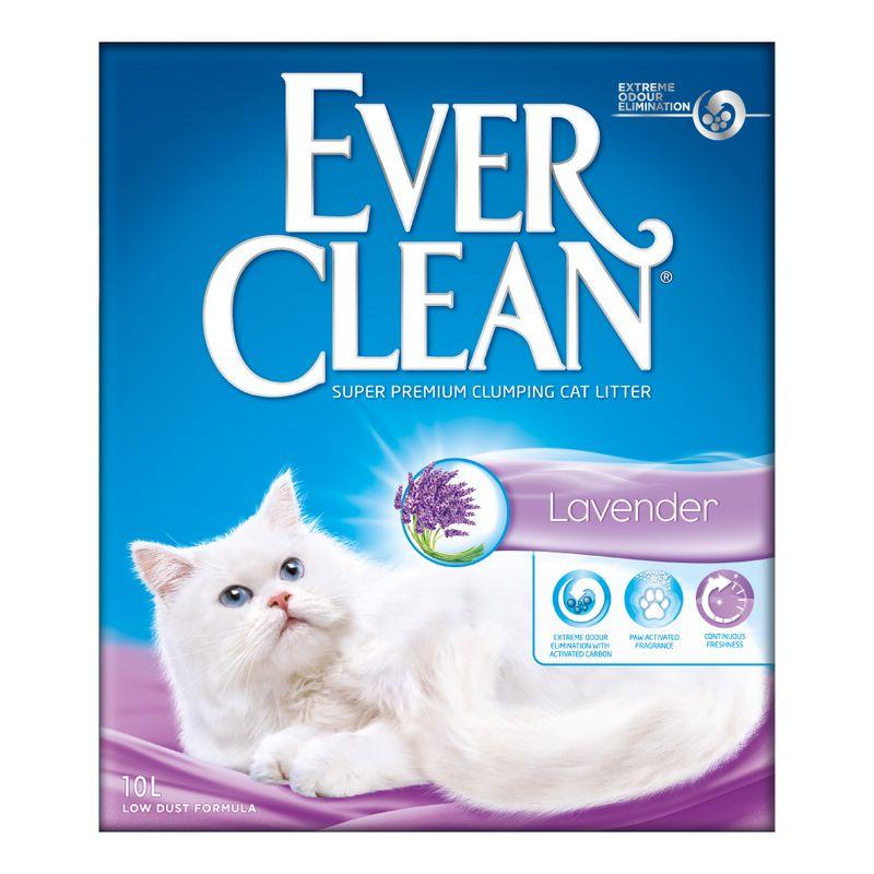 Pakke med Ever Clean Lavender klumpende kattesand med lavendelduft
