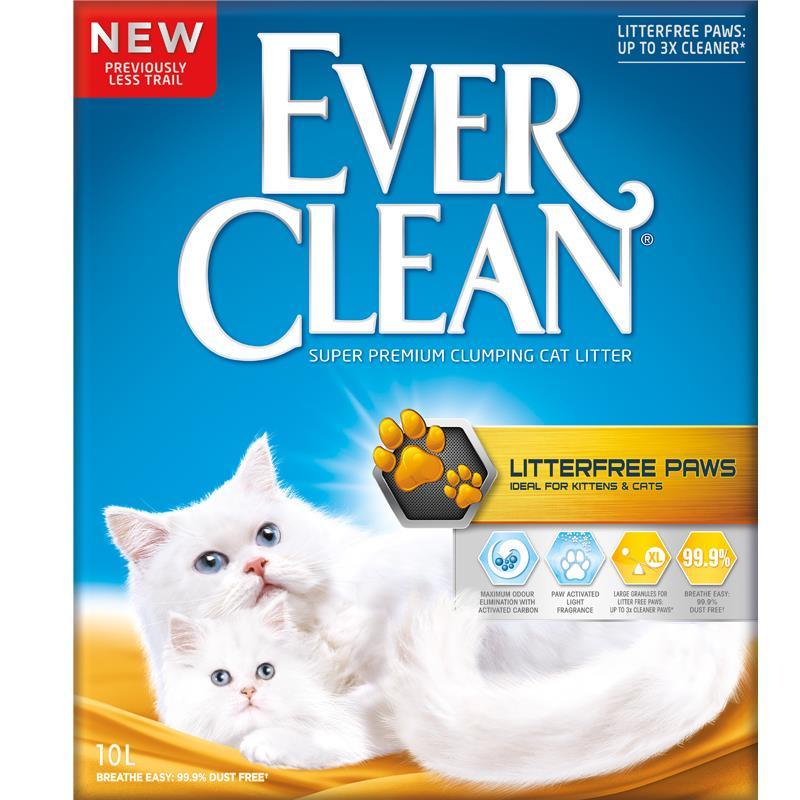 Pakke med Ever Clean Litter Free Paws grovkornet klumpesand