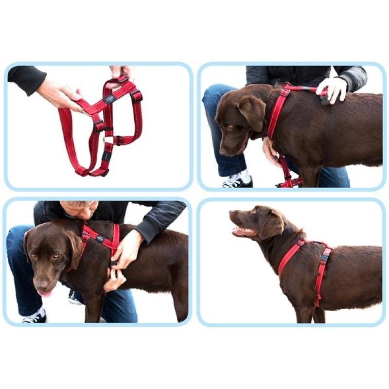 Rogz Utility hundesele i gul webbing med refleksdetaljer