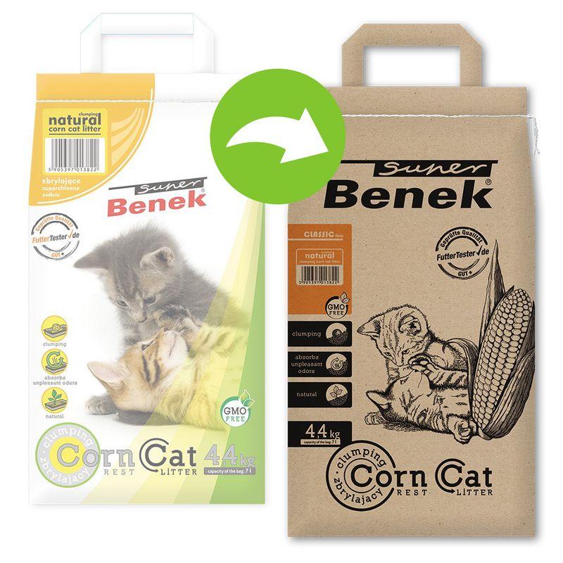 Pakke med Super Benek Corn Cat Natural klumpende kattesand av mais