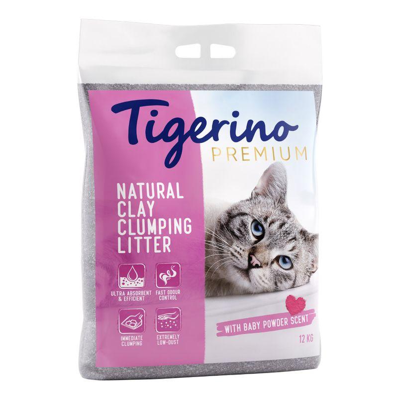 Pakke med Tigerino Premium klumpende kattesand med babypudderduft