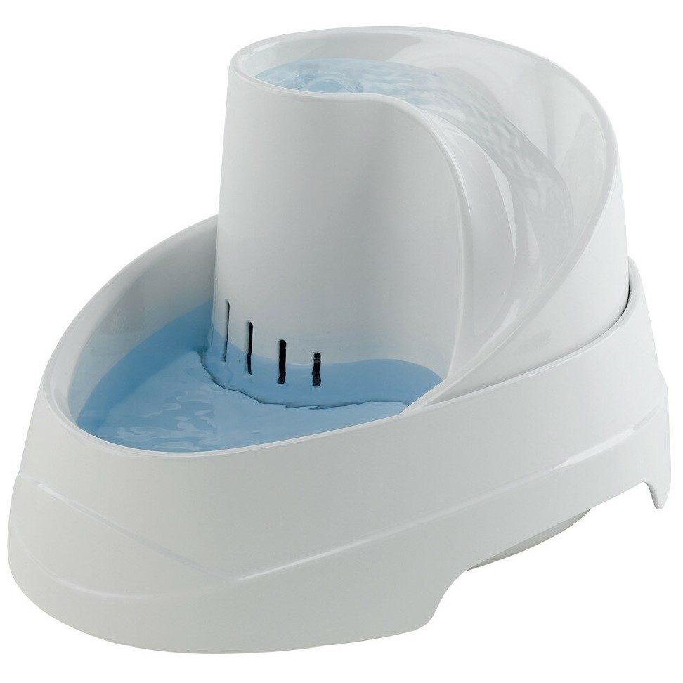 Hvit Ferplast Vega 2 vannfontene med tre drikkepunkter